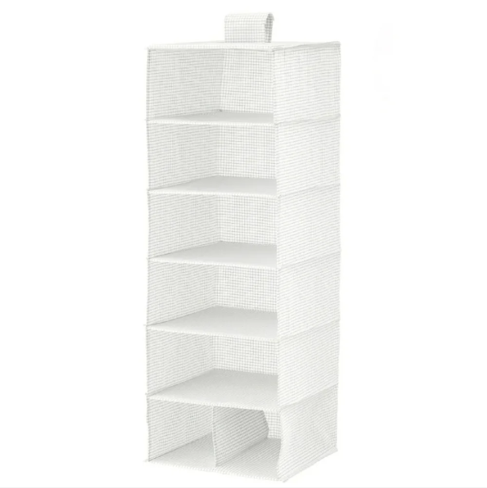 Ikea STUK Hanging clothing storage with 7 compartments White Grey patterned